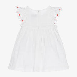 Tartine et Chocolat-Girls White Floral Smocked Dress | Childrensalon Outlet