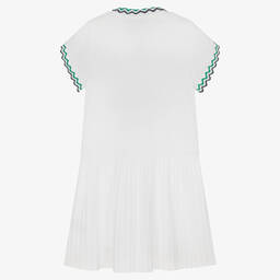 Tartine et Chocolat-Белое теннисное платье из хлопка пике | Childrensalon Outlet