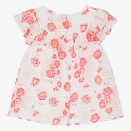 Tartine et Chocolat-Girls White & Red Floral Cotton Blouse | Childrensalon Outlet