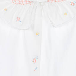 Tartine et Chocolat-Белый комбинезон со сборками на воротнике | Childrensalon Outlet