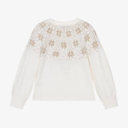 Tartine et Chocolat-Girls Wool Sweater with Gold Stars | Childrensalon Outlet