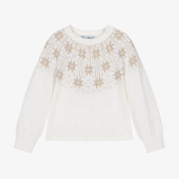 Tartine et Chocolat-Girls Wool Sweater with Gold Stars | Childrensalon Outlet