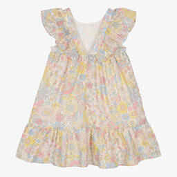 Tartine et Chocolat-Girls Yellow Cotton Liberty Print Dress | Childrensalon Outlet
