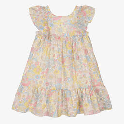 Tartine et Chocolat-Girls Yellow Cotton Liberty Print Dress | Childrensalon Outlet