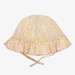 Tartine et Chocolat-Girls Yellow Cotton Liberty Sun Hat | Childrensalon Outlet