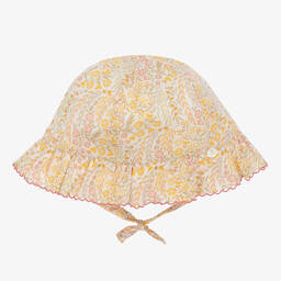 Tartine et Chocolat-Girls Yellow Cotton Liberty Sun Hat | Childrensalon Outlet