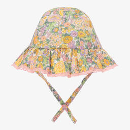 Tartine et Chocolat-Желтая панама с цветочным принтом Liberty | Childrensalon Outlet