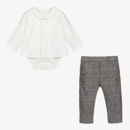 Tartine et Chocolat-Брючный комплект кремового и серого цвета | Childrensalon Outlet