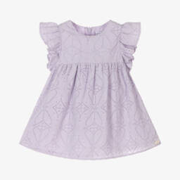 Tartine et Chocolat-Lilac Lace Broderie Dress for Girls | Childrensalon Outlet