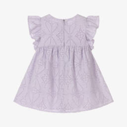 Tartine et Chocolat-Lilac Lace Broderie Dress for Girls | Childrensalon Outlet