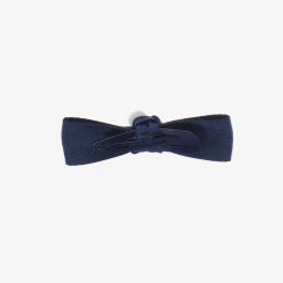 Tartine et Chocolat-Navy Blue Bow Hair Clip (8cm) | Childrensalon Outlet