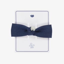 Tartine et Chocolat-Navy Blue Bow Hair Clip (8cm) | Childrensalon Outlet