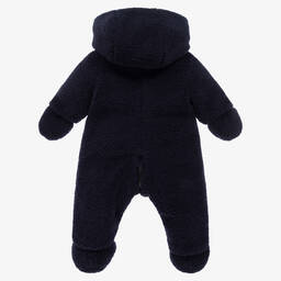 Tartine et Chocolat-Navy Blue Reversible Puffer Snowsuit | Childrensalon Outlet