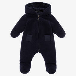 Tartine et Chocolat-Navy Blue Reversible Puffer Snowsuit | Childrensalon Outlet