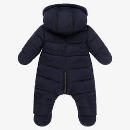 Tartine et Chocolat-Navy Blue Reversible Puffer Snowsuit | Childrensalon Outlet