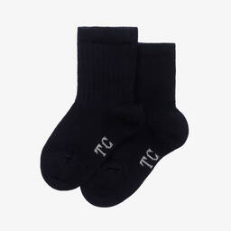 Tartine et Chocolat-Синие хлопковые носки в рубчик | Childrensalon Outlet