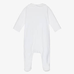 Tartine et Chocolat-White Cotton Bunny Babygrow | Childrensalon Outlet