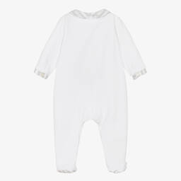 Tartine et Chocolat-أفرول بيبي غرو قطن قطيفة لون أبيض ورمادي للأطفال | Childrensalon Outlet