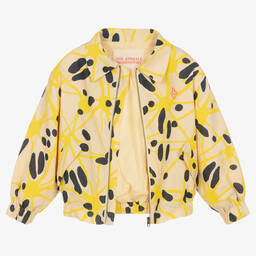 The Animals Observatory-Бежево-желтая льняная куртка с узором | Childrensalon Outlet
