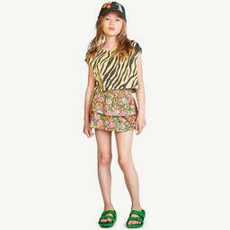 The Animals Observatory-Черно-желтый хлопковый топ с принтом под зебру | Childrensalon Outlet