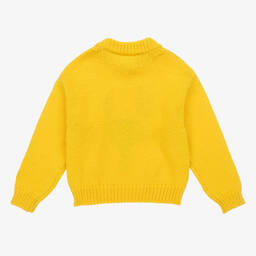 The Animals Observatory-Bright Yellow Intarsia Wool Sweater | Childrensalon Outlet