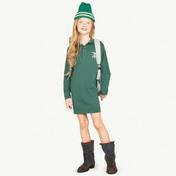 The Animals Observatory-فستان قطن جيرسي لون أخضر | Childrensalon Outlet