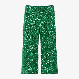 The Animals Observatory-Girls Green Sequin Trousers | Childrensalon Outlet