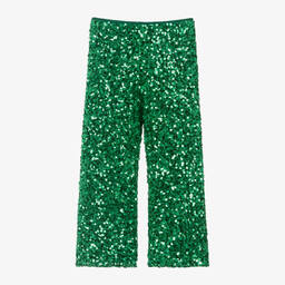 The Animals Observatory-Girls Green Sequin Trousers | Childrensalon Outlet