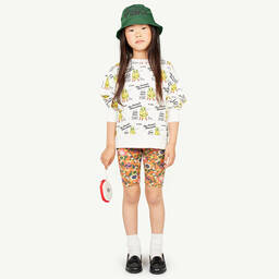 The Animals Observatory-Girls Orange Floral Cycling Shorts | Childrensalon Outlet