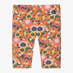 The Animals Observatory-Girls Orange Floral Cycling Shorts | Childrensalon Outlet