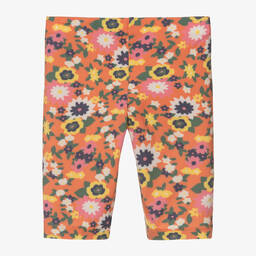 The Animals Observatory-Girls Orange Floral Cycling Shorts | Childrensalon Outlet