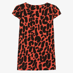The Animals Observatory-Красное хлопковое платье с животным принтом | Childrensalon Outlet