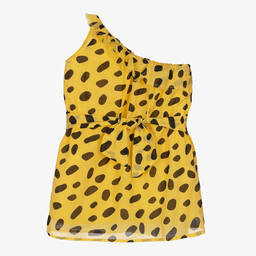 The Animals Observatory-فستان قطن فوال لون أصفر وأسود | Childrensalon Outlet