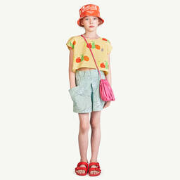 The Animals Observatory-Желтый хлопковый топ с фруктами | Childrensalon Outlet