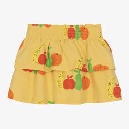 The Animals Observatory-Желтая хлопковая юбка-шорты с фруктами | Childrensalon Outlet