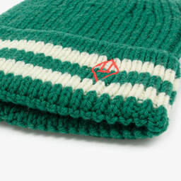 The Animals Observatory-Green Wool Knit Beanie Hat | Childrensalon Outlet