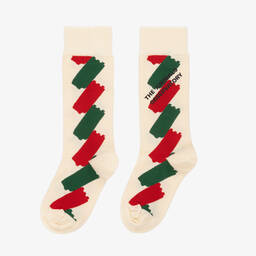 The Animals Observatory-جوارب قطن جيرسي محبوك لون عاجي | Childrensalon Outlet