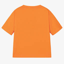 The Animals Observatory-Orange Cotton Oversized Graphic T-Shirt | Childrensalon Outlet