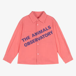 The Animals Observatory-قميص مزيج قطن وتانسيل لون زهري | Childrensalon Outlet