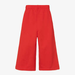 The Animals Observatory-Red Cotton Wide-Leg Joggers | Childrensalon Outlet