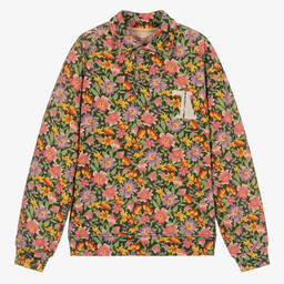 The Animals Observatory-Teen Girls Green & Pink Cotton Floral Top | Childrensalon Outlet