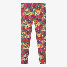 The Animals Observatory-Teen Girls Green & Pink Floral Leggings | Childrensalon Outlet
