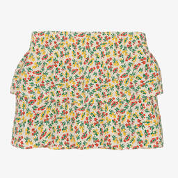 The Animals Observatory-Кремовая хлопковая юбка в цветочек | Childrensalon Outlet