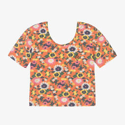 The Animals Observatory-Teen Girls Orange Floral T-Shirt | Childrensalon Outlet