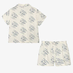 The Animals Observatory-Teen Ivory Cotton Shirt & Shorts Set | Childrensalon Outlet