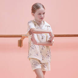 The Animals Observatory-Teen Ivory Cotton Shirt & Shorts Set | Childrensalon Outlet