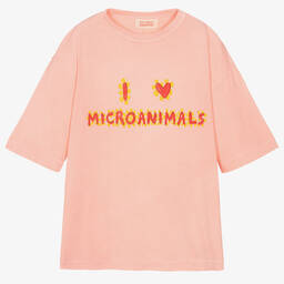 The Animals Observatory-Teen Pink Cotton Oversized T-Shirt | Childrensalon Outlet