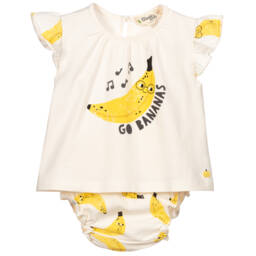 The Bonniemob-Baby Girls Banana Shorts Set | Childrensalon Outlet