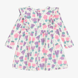 The Bonniemob-Baby Girls Ivory Cotton Dress | Childrensalon Outlet