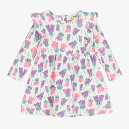 The Bonniemob-Baby Girls Ivory Cotton Dress | Childrensalon Outlet